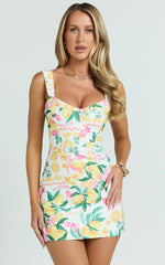 Square Neckline Dress in Le Citron Janice Mini Dress