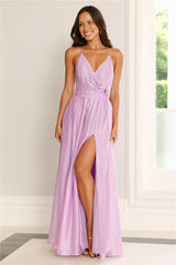 Elegant Delights Halter Maxi Dress Purple