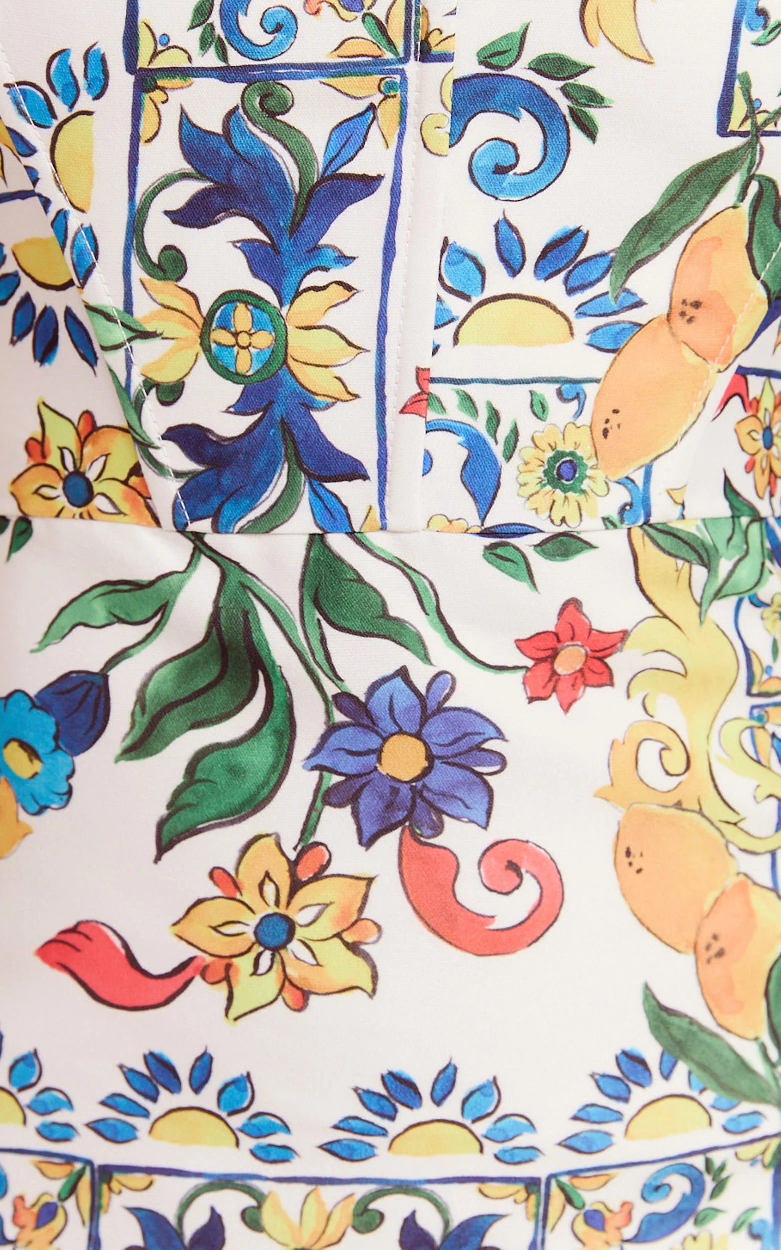Square Neckline Dress in Positano Print