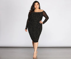 Plus Cami Formal Heat Stone Midi Dress