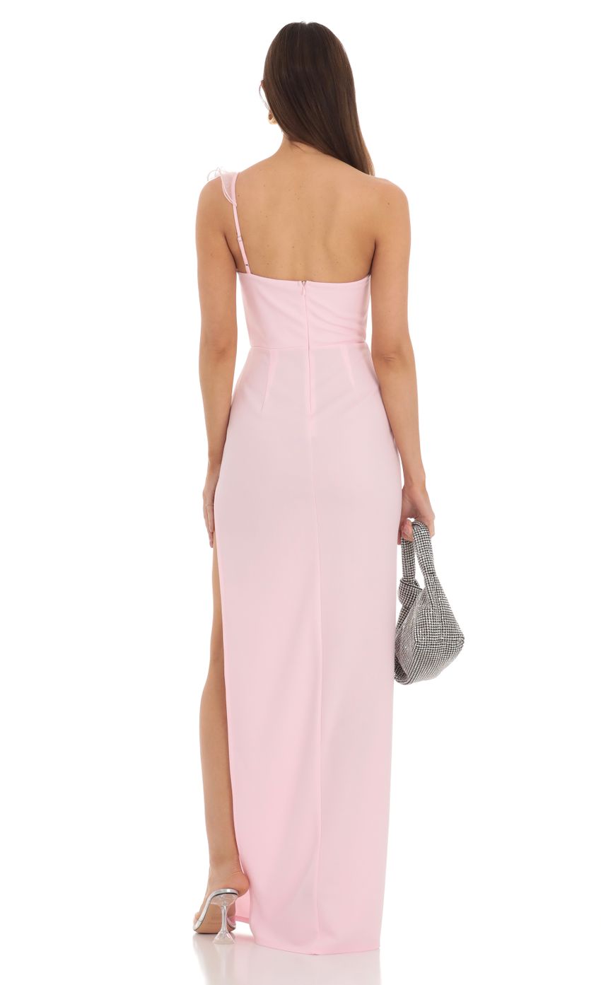 Corset Cross One Shoulder Dress in Pink