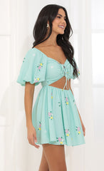 Tummy Cutout Dress in Green