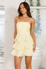 Behind The Scenes Mini Dress Yellow