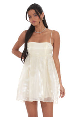 Sheen Babydoll Dress in Cream