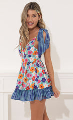 Baby Doll Dress in Blue Floral