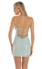 Bodycon Dress in Pink Iridescent Sequin