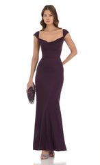 Strappy Cowl Neck Maxi Dress in Purple