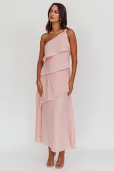 Delwyn One-Shoulder Maxi Dress Baby Pink