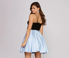Anabelle Satin Strappy Skater Dress