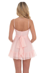 Chiffon Ruffled Dress in Pink