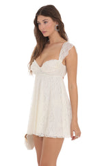 Lace Babydoll Dress in Ivory