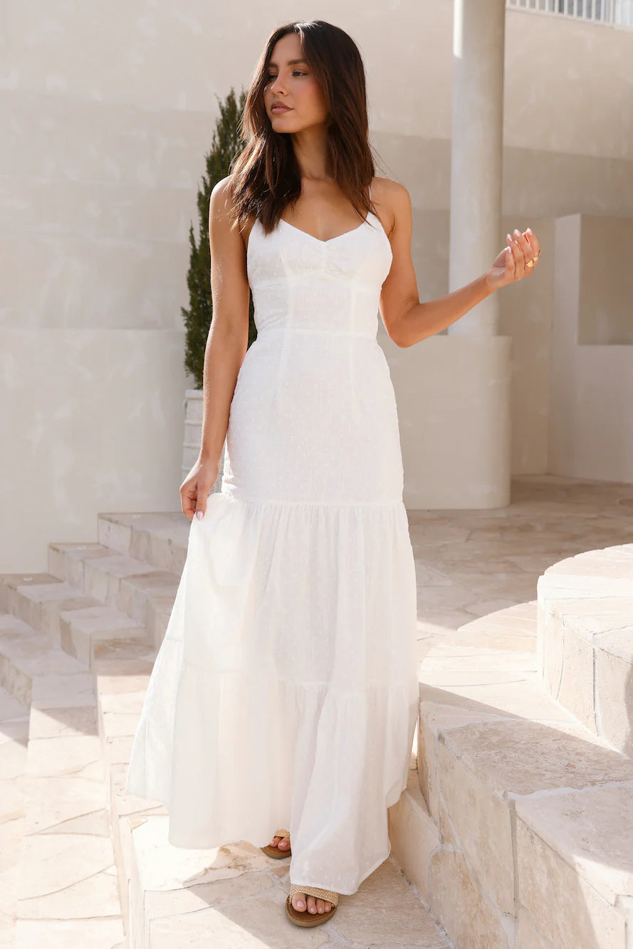 It's Warming Up Maxi Dress White