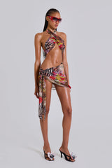 Gina Asymmetric Knotted Mini Dress