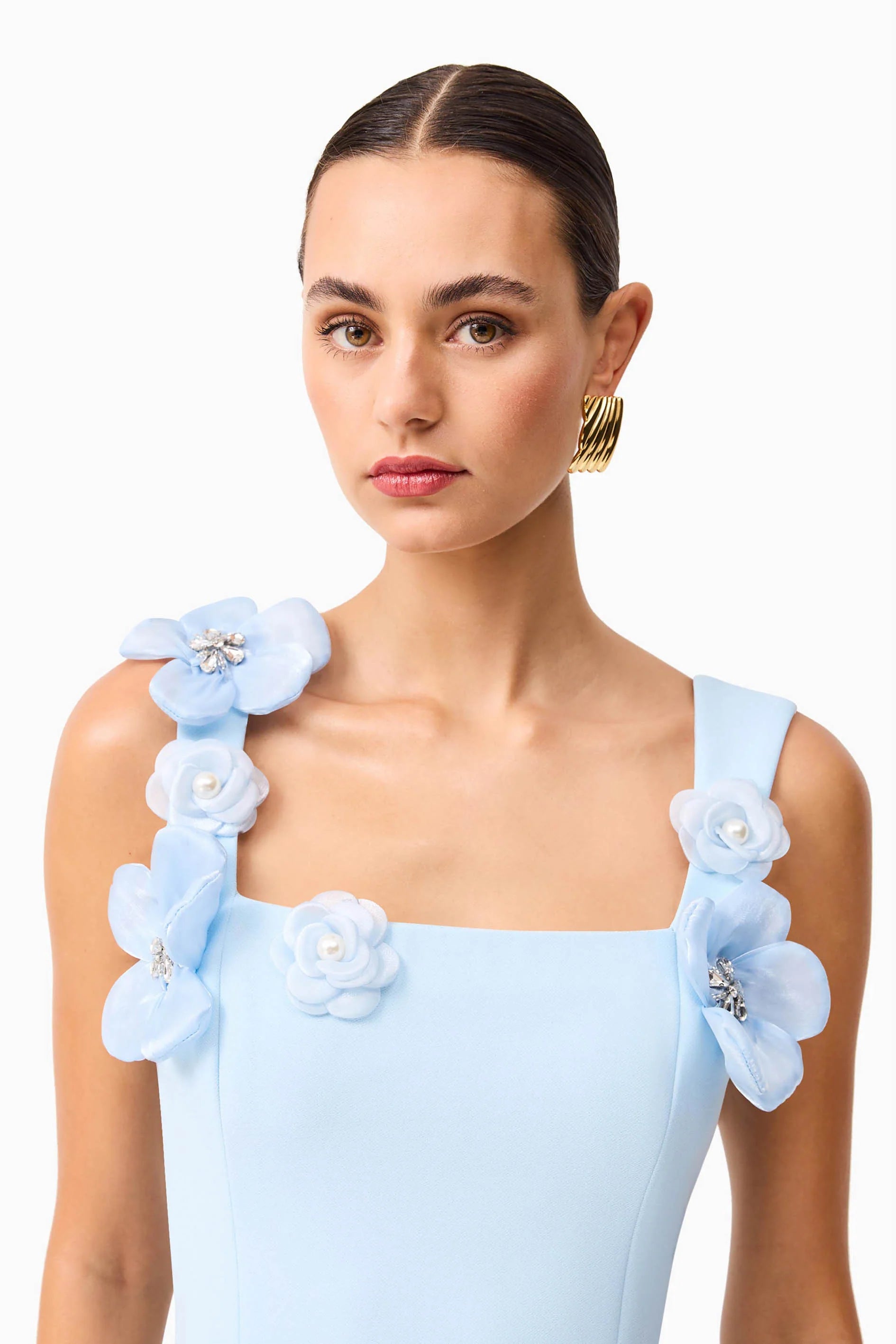 Chantelle Floral Mini Dress in Blue
