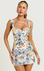 Square Neckline Dress in Positano Print