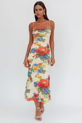 Days Ahead Mesh Overlay Maxi Dress Floral Pink