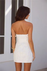 Dreamcatcher Love Strapless Mini Dress White