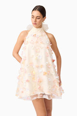 Livia Trapeze Mini Dress in Yellow