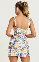 Square Neckline Dress in Positano Print