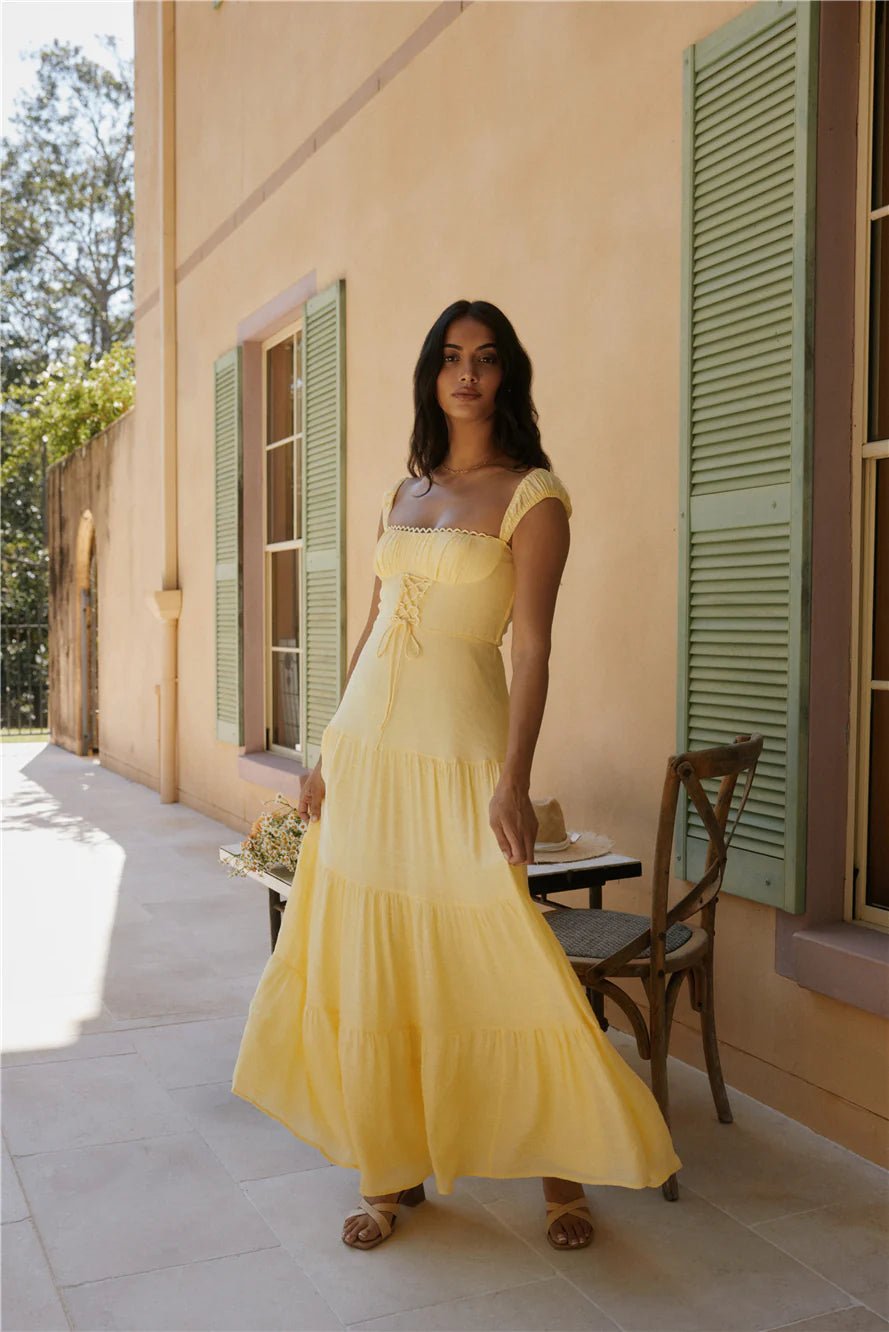 Crystal Waters Maxi Dress Yellow