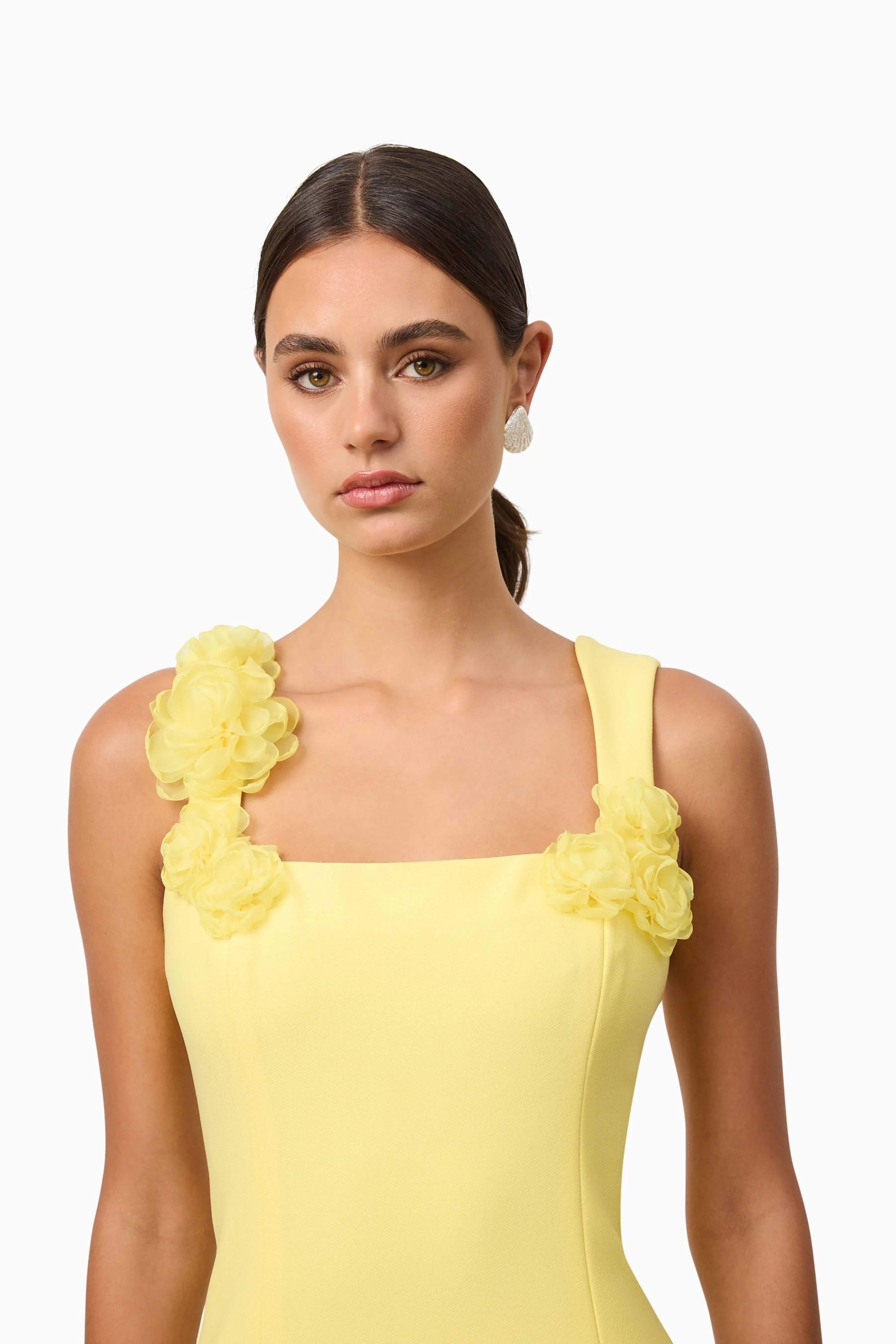 Trompe 3D Mini Dress In Yellow