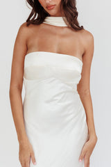 Damsel Reverse Halter Maxi Dress Oyster