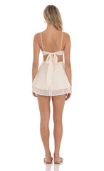 Floral Eyelet Cutout Dress in Cream