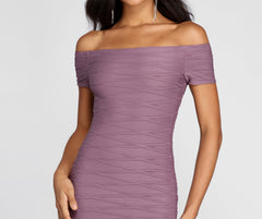 Totally Textured Off Shoulder Dress