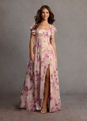 Halle Mauve Floral Maxi Dress