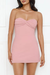 Make It Work Strapless Mini Dress Pink