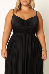 Naira Pleated Maxi Dress - Black