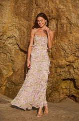 Olina Floral Ruffle Maxi Dress