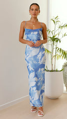 Ashley Maxi Dress - Blue Floral