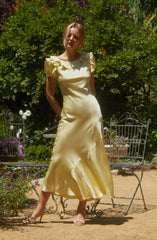 Auden Satin Ruffle Midi dress
