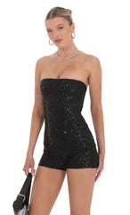 Strapless Sequin Bodycon Romper