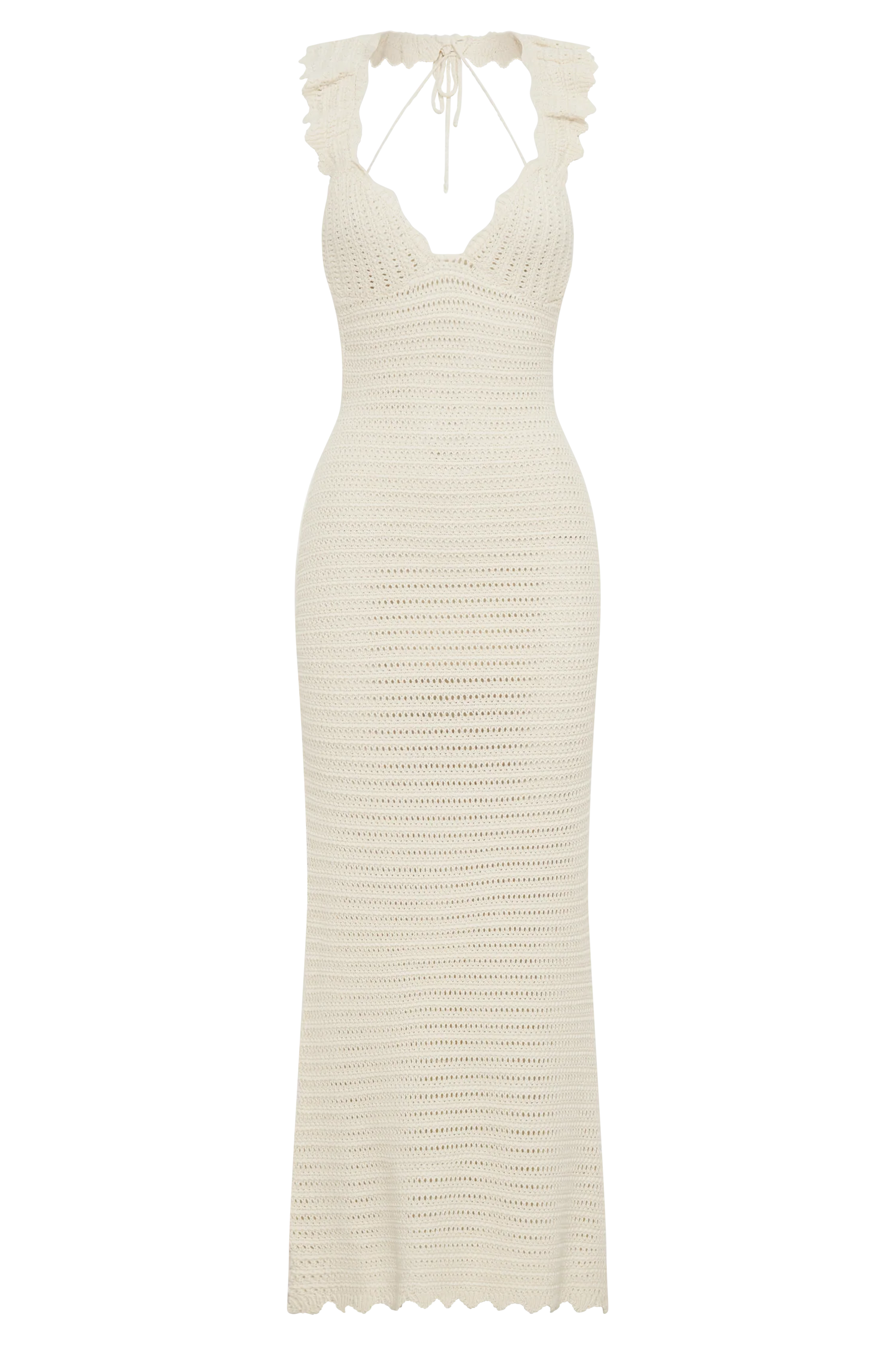 Perpetua Knit Contrast Maxi Dress - Cream