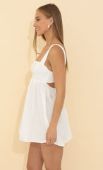 Jacquard Fit and Flare Dress in White