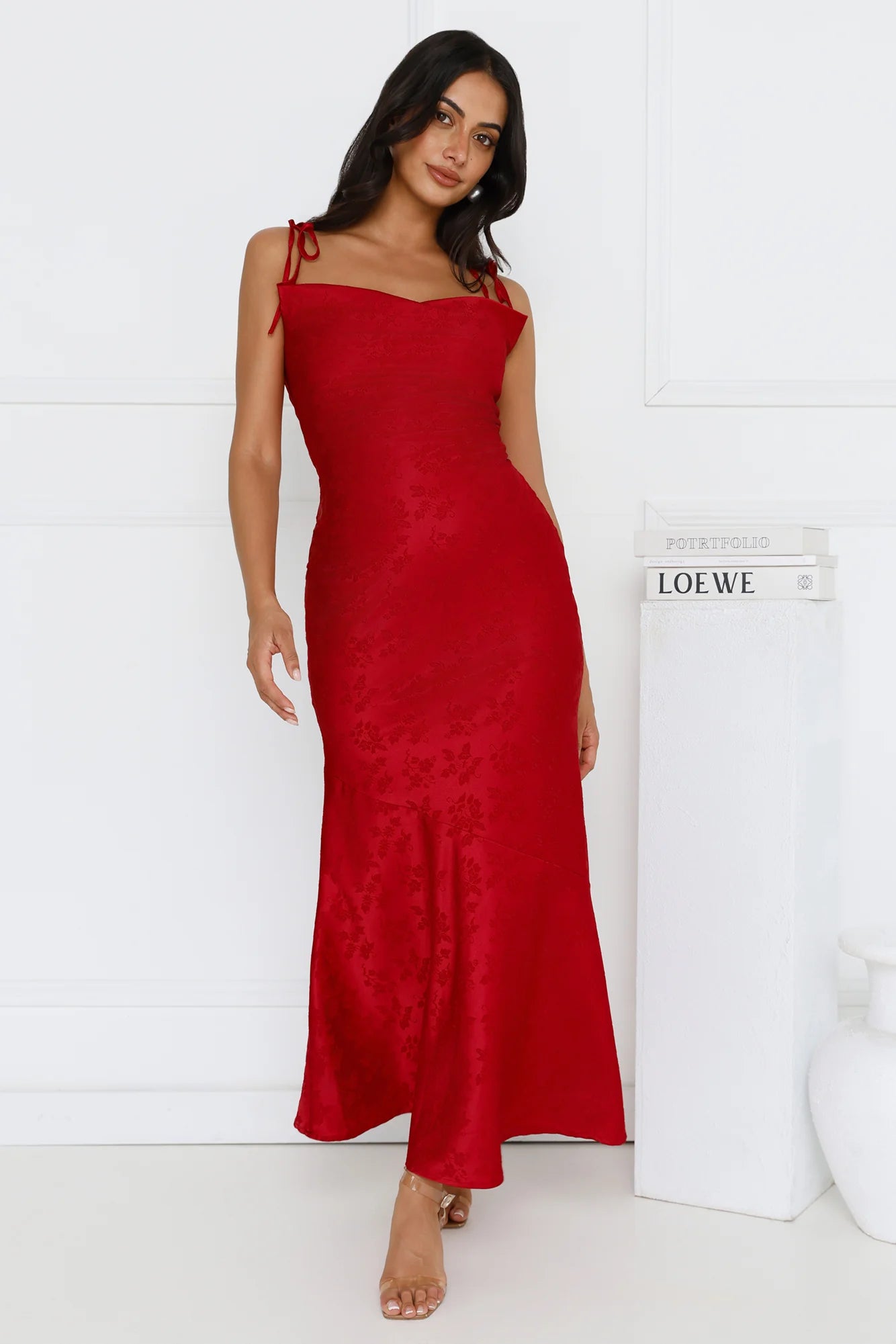 Sophisticated City Maxi Dress Red