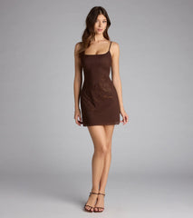 Bring The Romance Rhinestone Rose Mesh Mini Dress