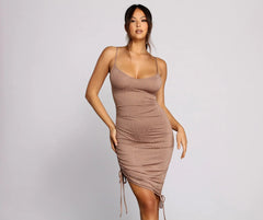 Bringing The Heat Stone Ruched Dress